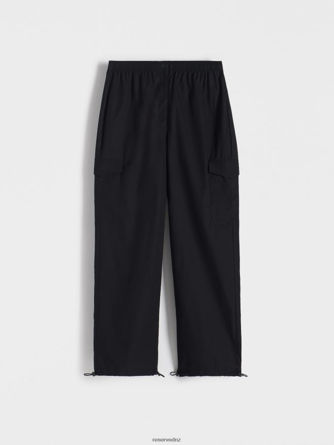 Reserved Women Parachute Trousers P6H08T634 Apparel Black