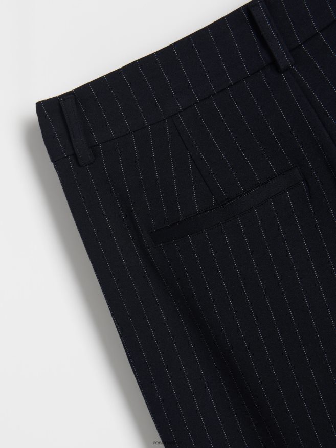 Reserved Women Striped Trousers P6H08T664 Apparel Navy