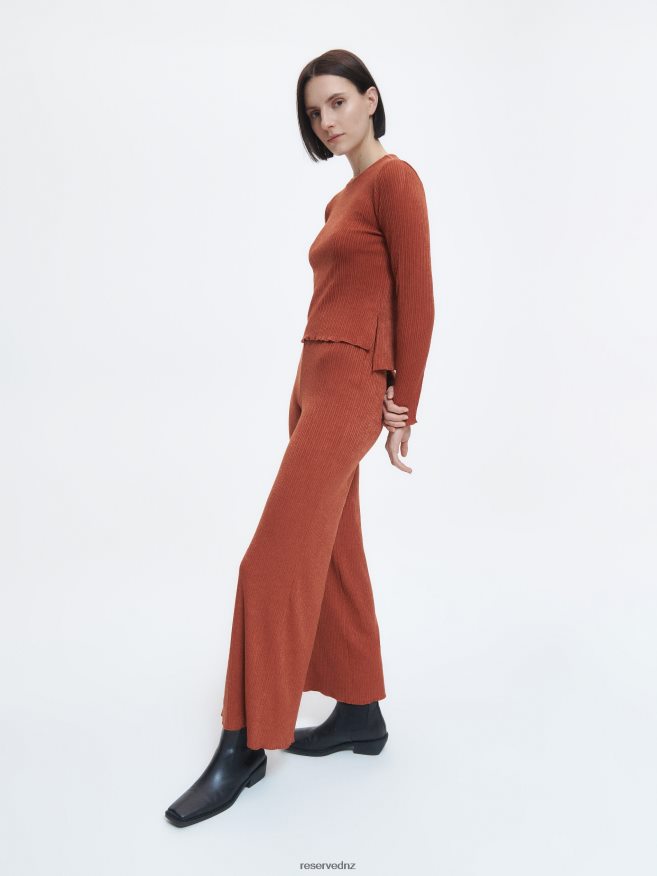 Reserved Women Structural Jersey Trousers P6H08T705 Apparel Carmine