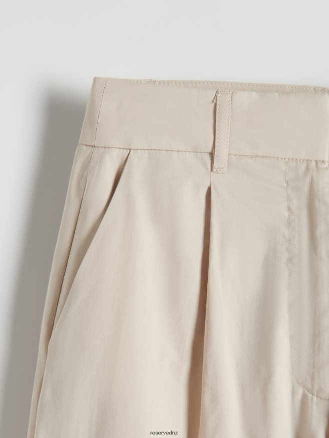 Reserved Women Trousers With Cargo Pockets P6H08T642 Apparel Beige