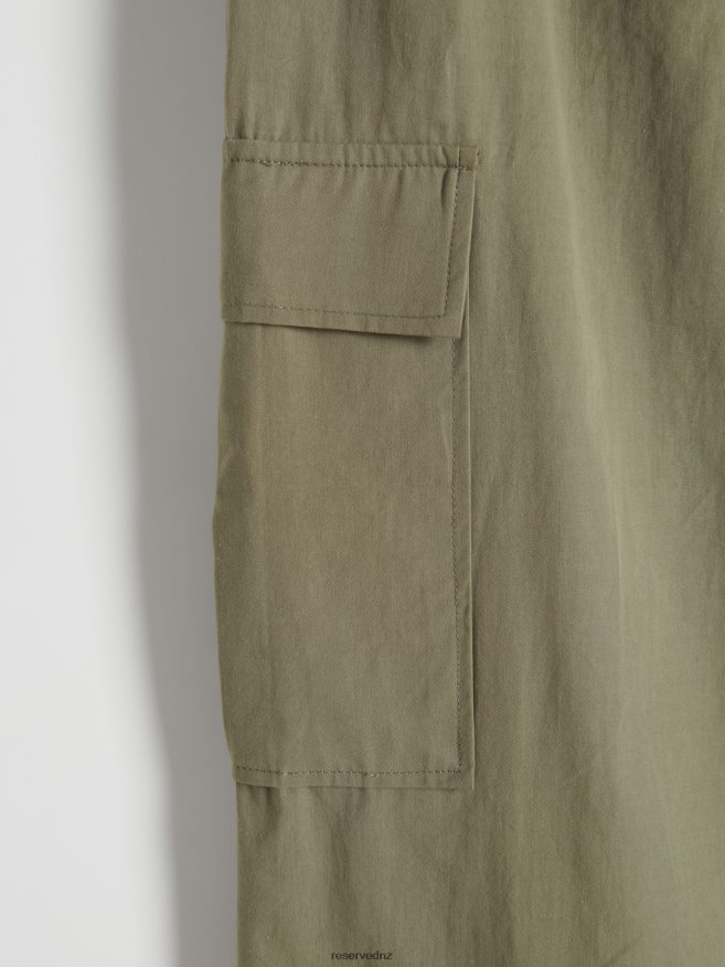 Reserved Women Trousers With Cargo Pockets P6H08T643 Apparel Olive