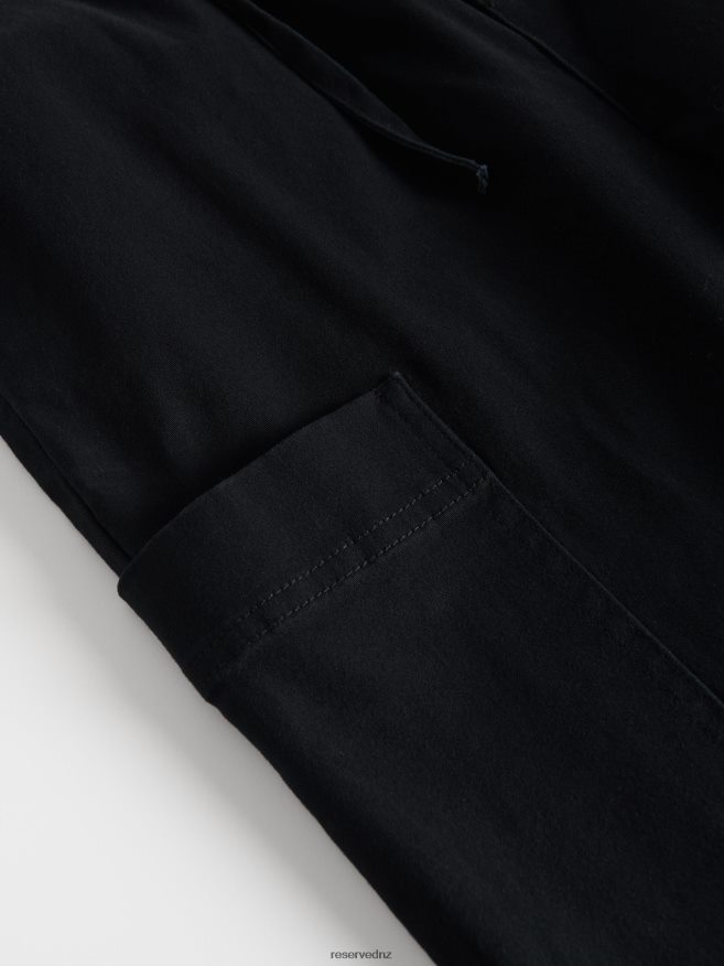 Reserved Women Trousers With Cargo Pockets P6H08T646 Apparel Black