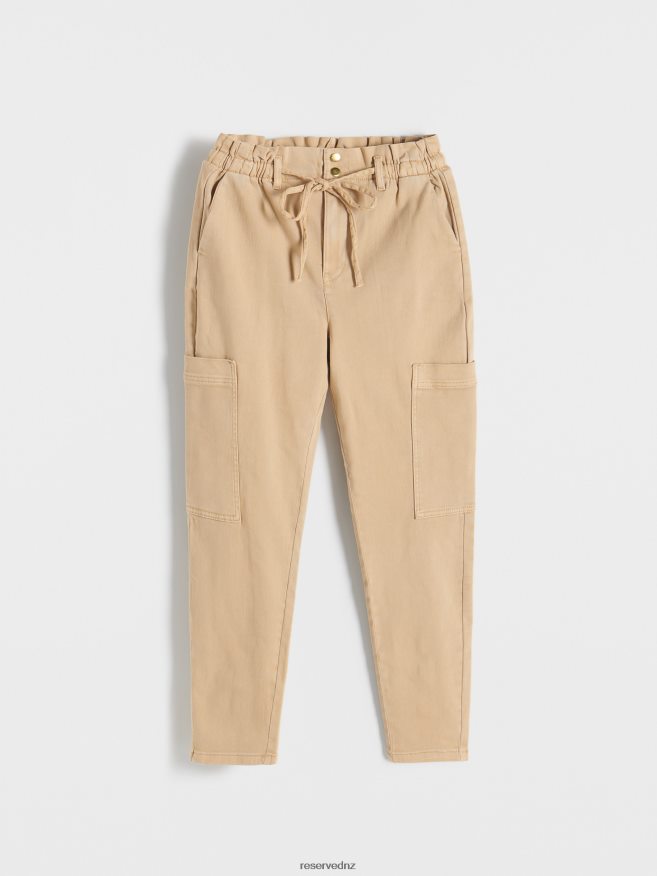 Reserved Women Trousers With Cargo Pockets P6H08T647 Apparel Beige