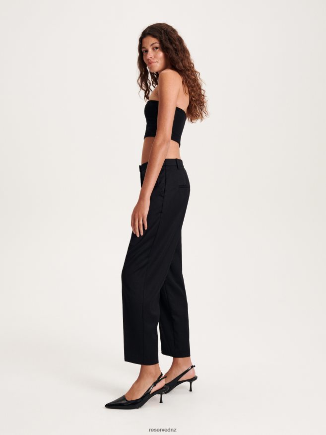 Reserved Women Trousers With Pressed Crease P6H08T10 Apparel Black
