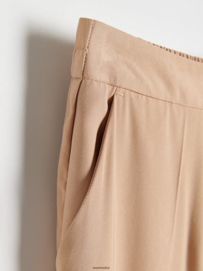 Reserved Women Trousers With Pressed Crease P6H08T215 Apparel Beige