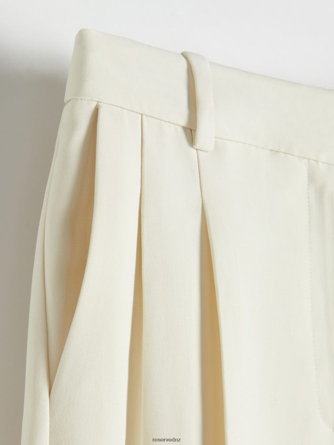 Reserved Women Trousers With Pressed Crease P6H08T615 Apparel Light Yellow