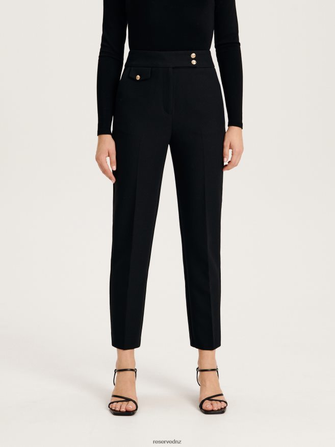 Reserved Women Trousers With Pressed Crease P6H08T618 Apparel Black
