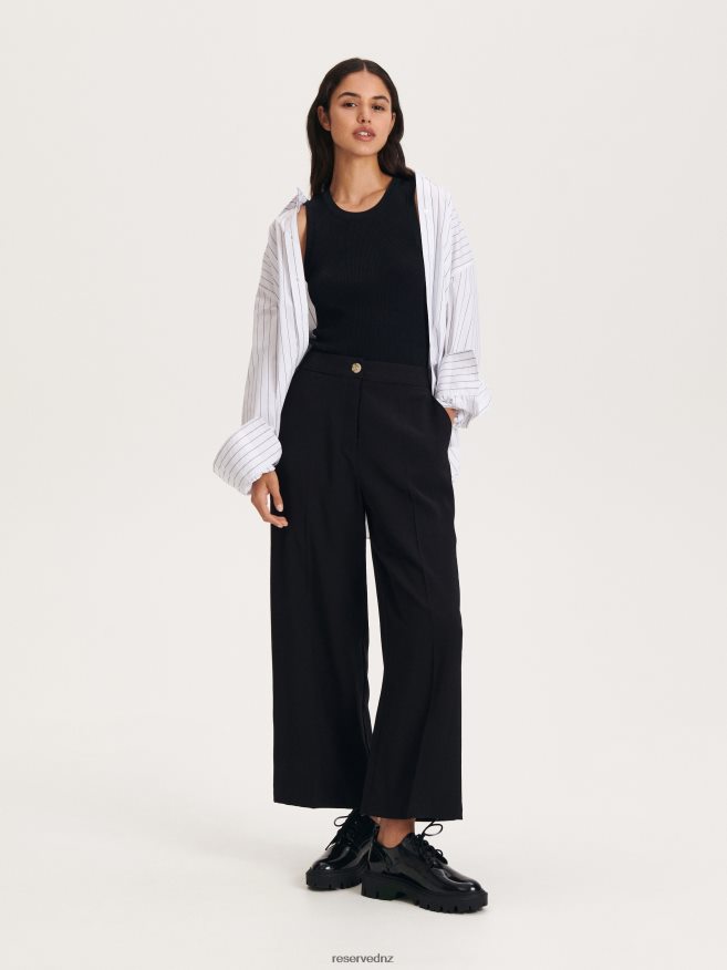 Reserved Women Trousers With Pressed Crease P6H08T627 Apparel Black