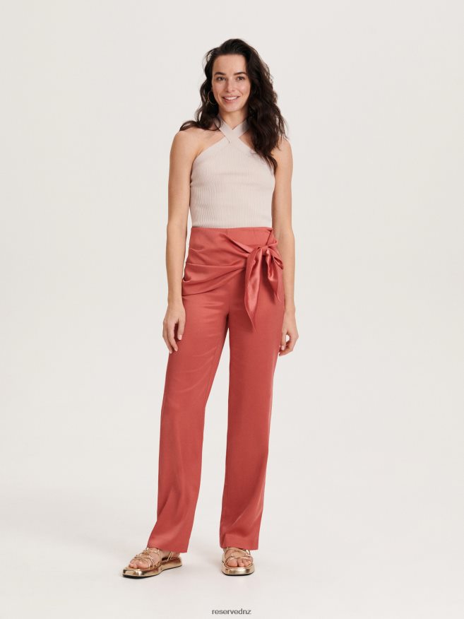 Reserved Women Trousers With Tie Detail P6H08T730 Apparel Rose