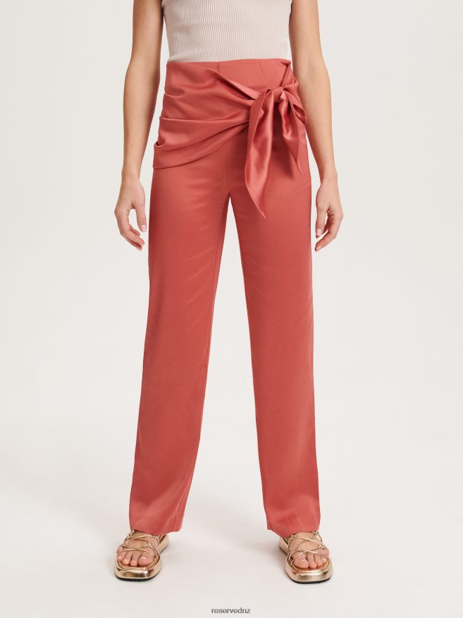 Reserved Women Trousers With Tie Detail P6H08T730 Apparel Rose