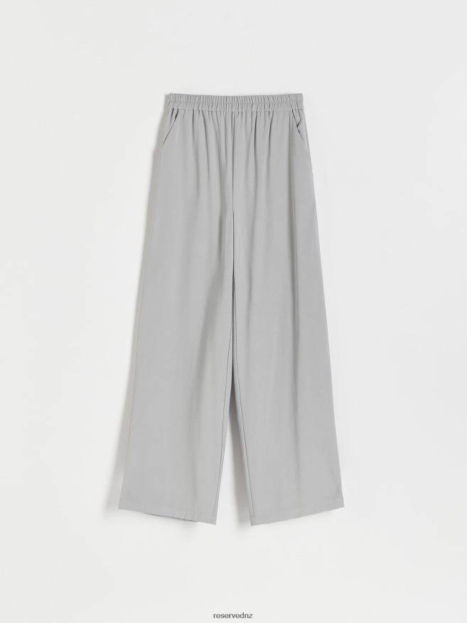 Reserved Women Viscose Trousers P6H08T540 Apparel Light Grey