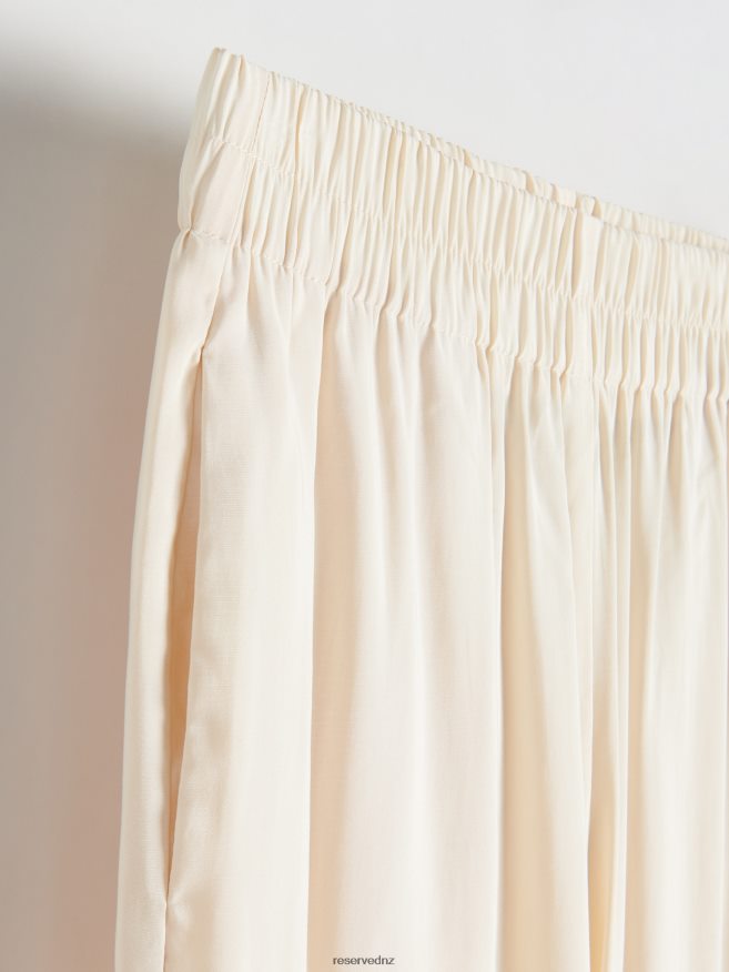 Reserved Women Viscose Trousers P6H08T547 Apparel Cream