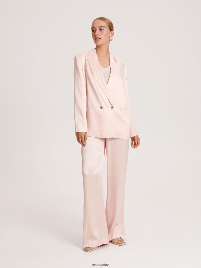Reserved Women Viscose Trousers P6H08T693 Apparel Pastel Pink