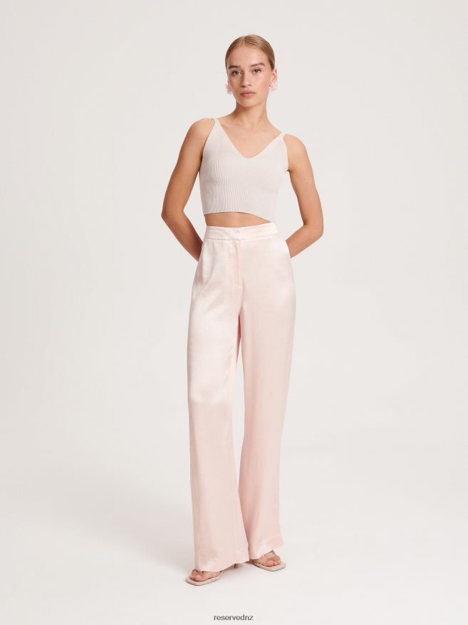 Reserved Women Viscose Trousers P6H08T693 Apparel Pastel Pink