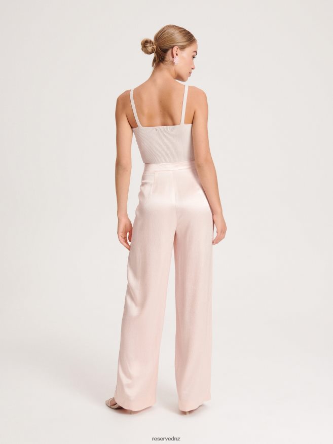 Reserved Women Viscose Trousers P6H08T693 Apparel Pastel Pink