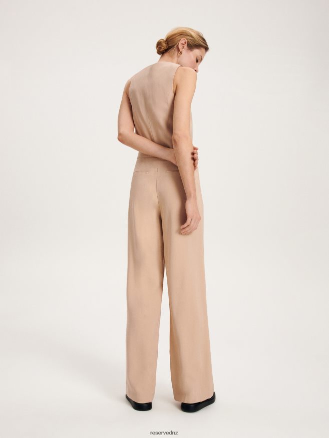 Reserved Women Viscose Trousers P6H08T696 Apparel Beige
