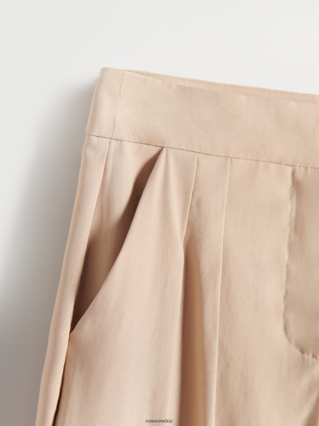Reserved Women Viscose Trousers P6H08T696 Apparel Beige