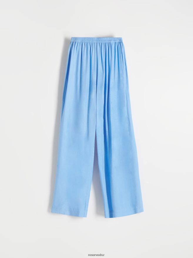 Reserved Women Viscose Trousers P6H08T723 Apparel Blue