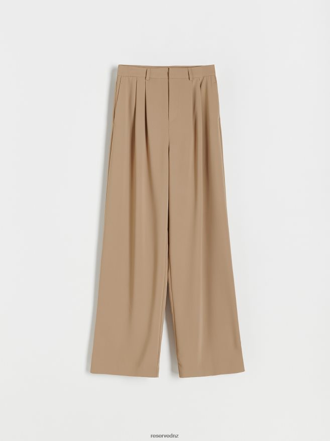 Reserved Women Wide Leg Trousers P6H08T686 Apparel Beige