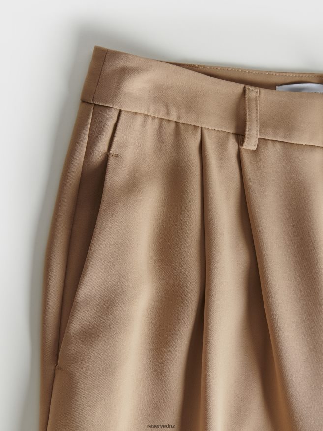 Reserved Women Wide Leg Trousers P6H08T686 Apparel Beige