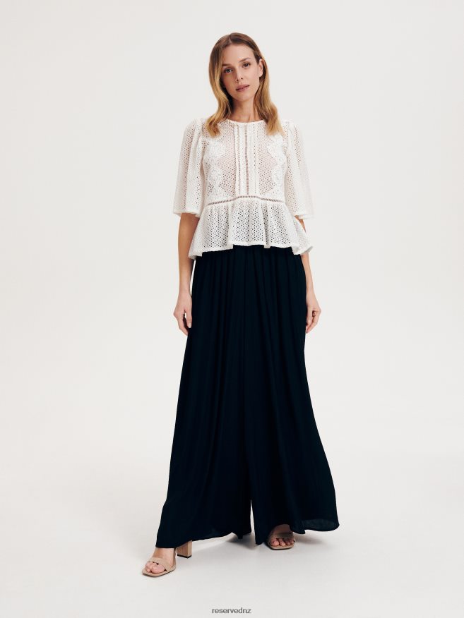 Reserved Women Wide Leg Trousers P6H08T708 Apparel Black