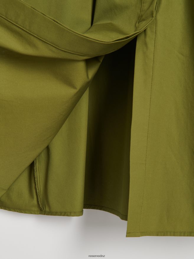 Reserved Women Cotton Rich Dress P6H08T29 Apparel Brownish Green