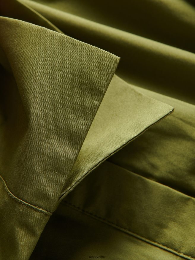 Reserved Women Cotton Rich Dress P6H08T29 Apparel Brownish Green