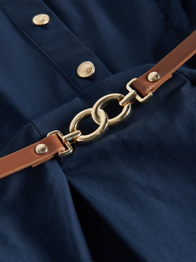 Reserved Women Dress With Belt P6H08T139 Apparel Navy