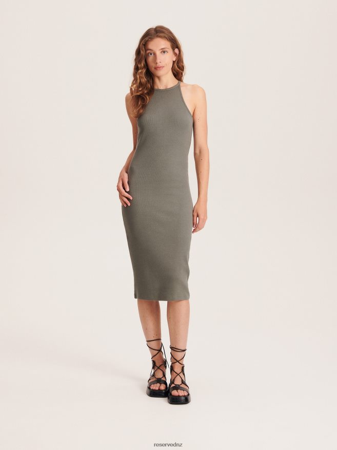 Reserved Women Halter Dress P6H08T228 Apparel Olive