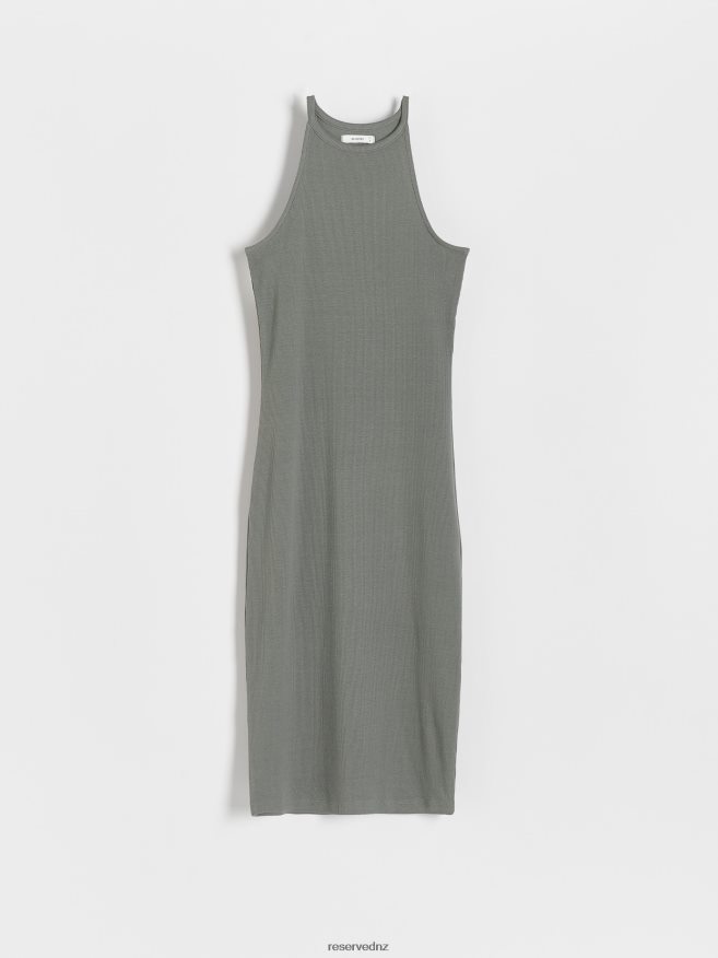 Reserved Women Halter Dress P6H08T228 Apparel Olive