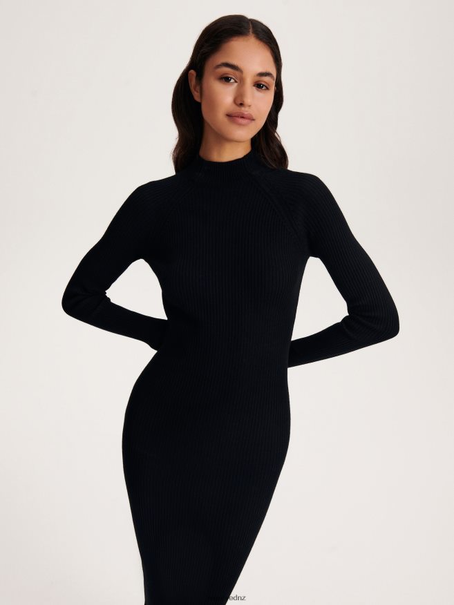 Reserved Women Jersey Mini Dress P6H08T933 Apparel Black