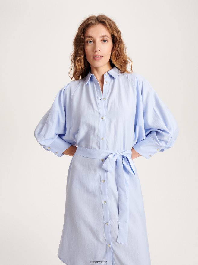 Reserved Women Lyocell Blend Shirt Dress P6H08T77 Apparel Light Blue