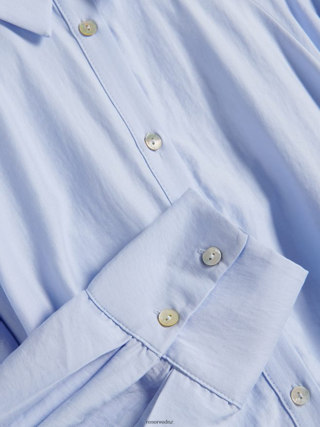 Reserved Women Lyocell Blend Shirt Dress P6H08T77 Apparel Light Blue
