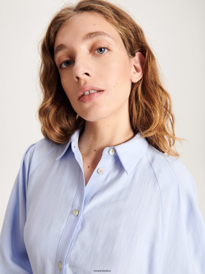 Reserved Women Lyocell Blend Shirt Dress P6H08T77 Apparel Light Blue