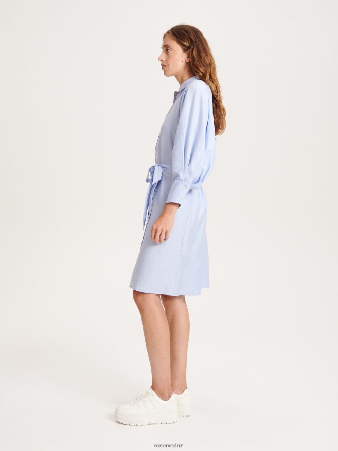 Reserved Women Lyocell Blend Shirt Dress P6H08T77 Apparel Light Blue