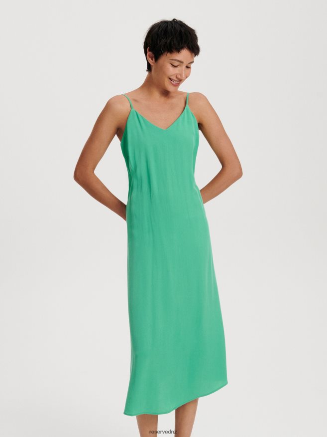 Reserved Women Midi Dress With Belt P6H08T63 Apparel Turquoise