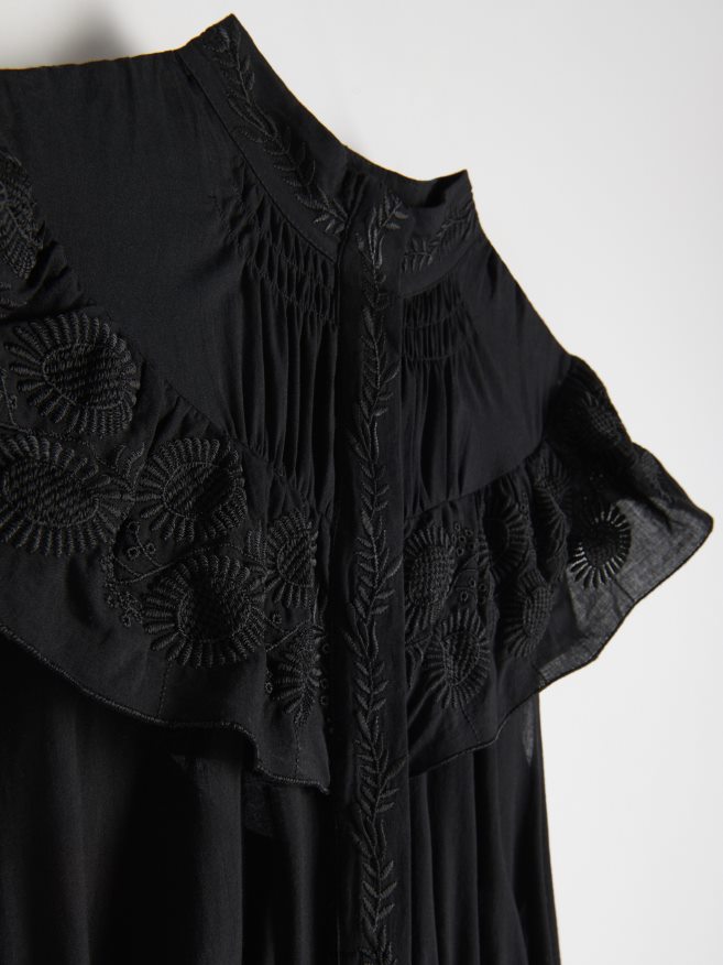 Reserved Women Midi Dress With Embroidery Detailing P6H08T226 Apparel Black