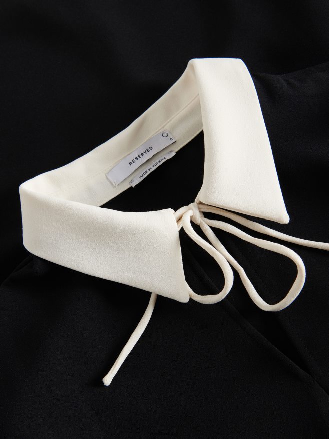 Reserved Women Mini Dress With Collar P6H08T227 Apparel Black