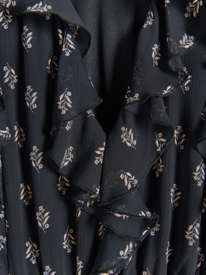 Reserved Women Mini Dress With Ruffle Hem P6H08T234 Apparel Black