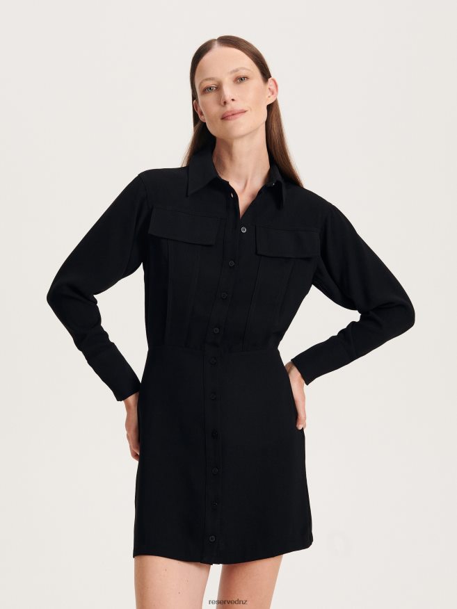 Reserved Women Mini Shirt Dress P6H08T241 Apparel Black