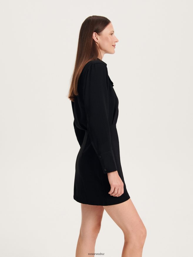 Reserved Women Mini Shirt Dress P6H08T241 Apparel Black