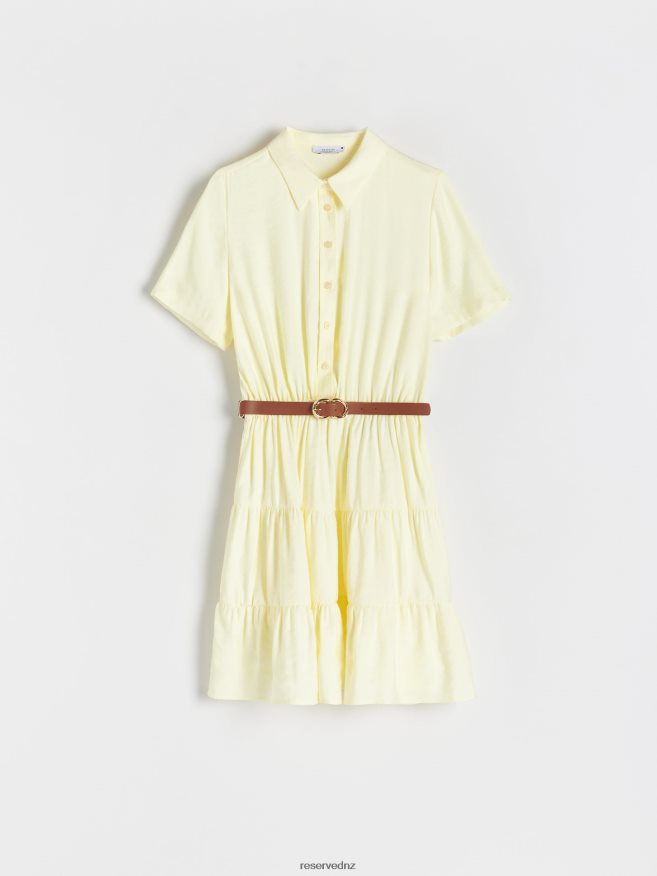 Reserved Women Mini Shirt Dress P6H08T65 Apparel Light Yellow