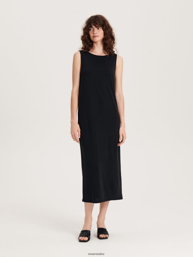 Reserved Women Modal Rich Midi Dress P6H08T239 Apparel Black