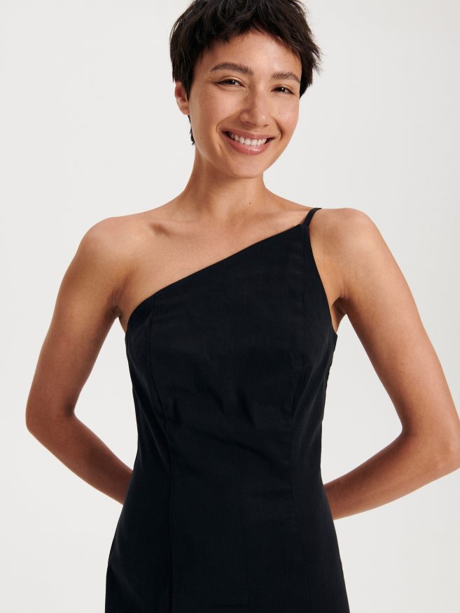 Reserved Women One Shoulder Dress P6H08T17 Apparel Black