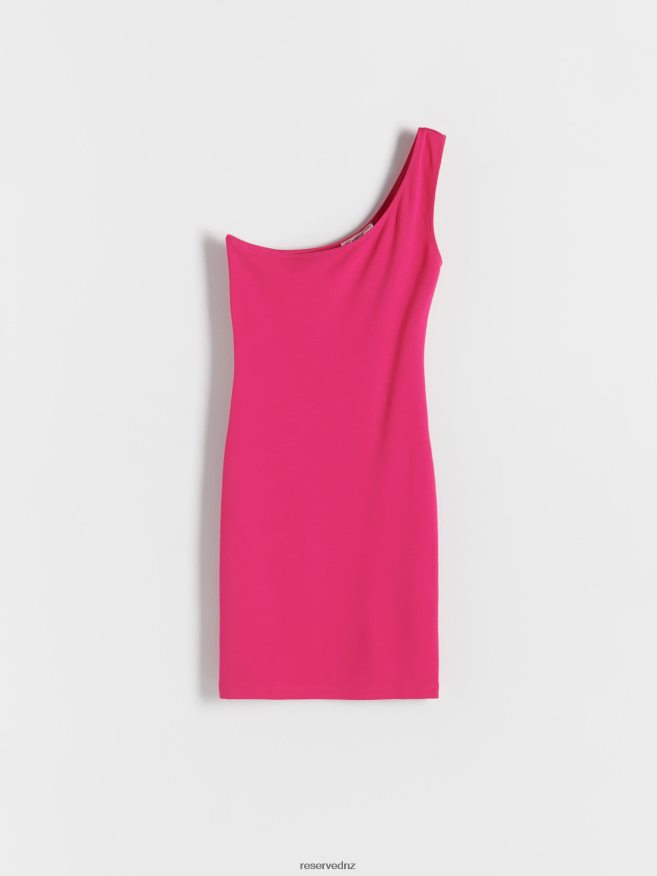 Reserved Women One Shoulder Dress P6H08T235 Apparel Fuchsia