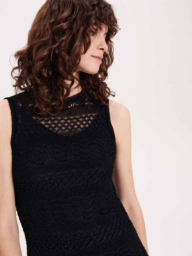 Reserved Women Openwork Maxi Dress P6H08T935 Apparel Black