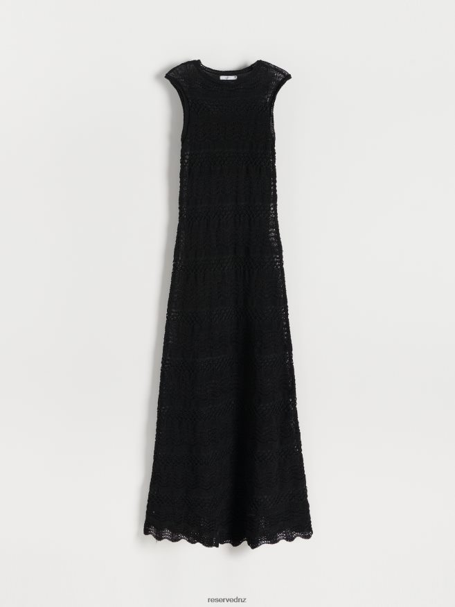 Reserved Women Openwork Maxi Dress P6H08T935 Apparel Black
