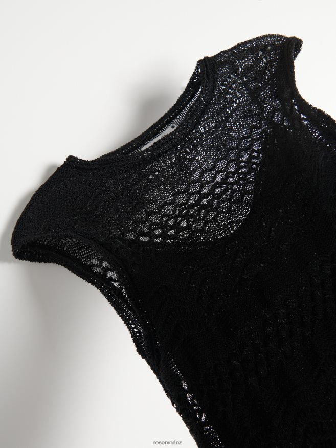 Reserved Women Openwork Maxi Dress P6H08T935 Apparel Black