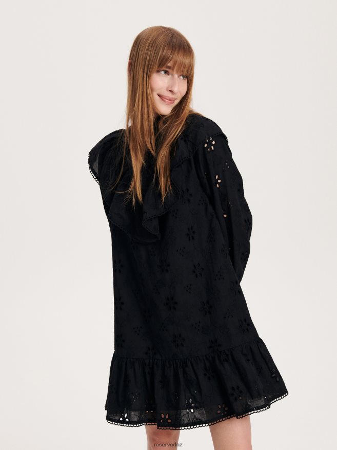 Reserved Women Openwork Mini Dress P6H08T76 Apparel Black