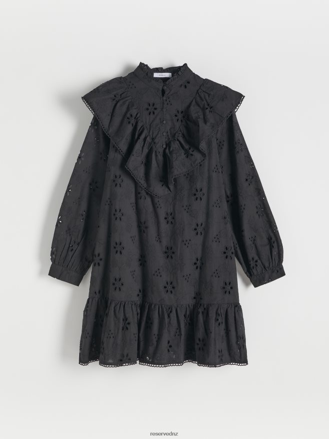 Reserved Women Openwork Mini Dress P6H08T76 Apparel Black
